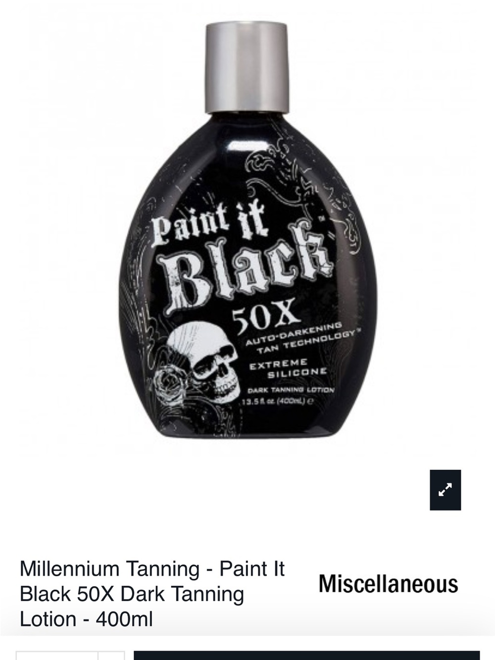 Paint It Black 50X Dark Tanning Lotion - Black
